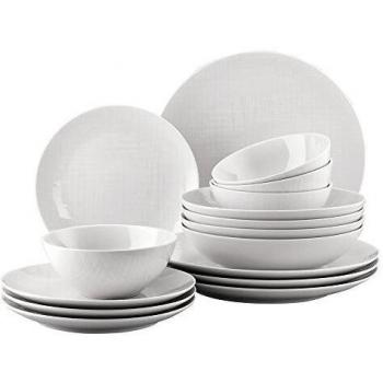 Rosenthal 11770 – 800001 – 28370 Malla Juego de 16 Piezas, 4 Pieza, Plato Hondo