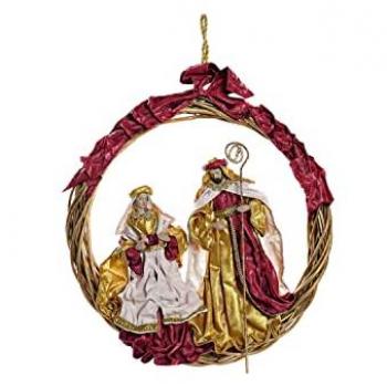 Belén de Navidad DKD Home Decor Dorado Corona 30 x 5 x 30 cm 50 x 5 x 50 cm