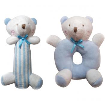 Yeahibaby 2 PCS Sonajero de bebé Juguetes suaves de peluche Recién nacido regalo Cuna oso juguetes