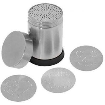 Westmark Espolvoreador decorativo, Con 4 plantillas de motivos, Capacidad: 250 ml, ø 7,5 cm, Acero inoxidable, 62842260
