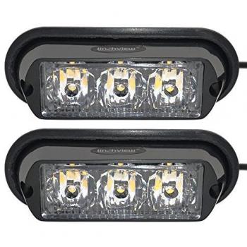 Linchview Vista frontal del coche luces intermitentes de LED 3W 12V / 24V de luces de advertencia del flash standlight de carga de camiones luces estroboscópicas con 16 patrones de destello