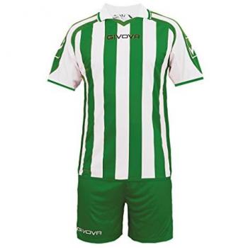 Givova Conjunto Supporter Mc Verde, Blanco - Kit de ropa deportiva, incluye camiseta de manga corta y pantalones cortos, color verde y blanco, talla M