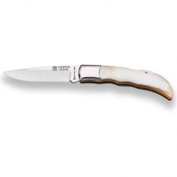 Navaja artesanal Joker Pointer NA09 con cachas en asta de toro, hoja de 7,8 cm - Ideal para pesca, caza, camping y senderismo