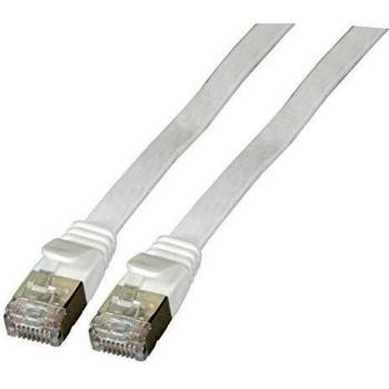 Cable de red plano Cat6a U/FTP 0,5 m Blanco RJ45