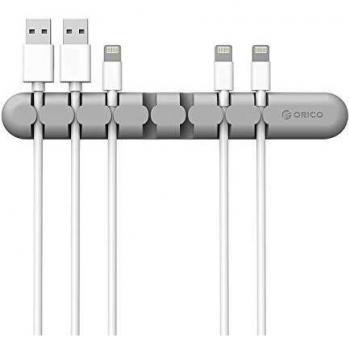 ORICO Clips de Cable Duraderos, Organizador de Cable, Sistema de Gestión de Cable, con Autoadhesivo Fuerte para TV PC Laptop Cargador o Ratón Hogar Oficina, Gris