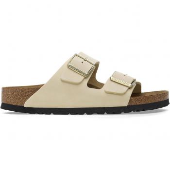 Birkenstock Arizona Nubuck Women's Sandals - Ecru, Anatomical Footbed, Non-Slip EVA Sole