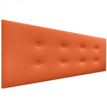 Cabecero Tapizado de Polipiel Naranja Aqualine con 2 Hileras de Botones 145x50cm para Camas 120/135/140 cm