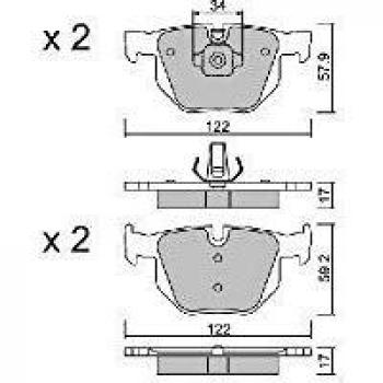 Aisin bpbm de 2012 freno, Set of 4