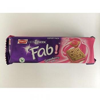 Galletas Sándwich Rellenas de Crema de Fresa y Chips de Chocolate 112g - PARLE Hide & Seek