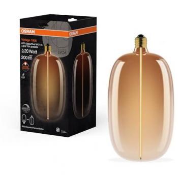 Lámpara LED Vintage Elipse Oval E27 4,8W 200lm Filamento Marrón Atenuable