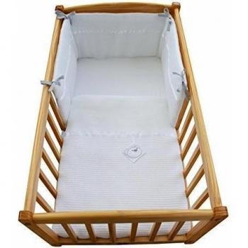 Clair de Lune Waffle Colcha y protector de barrotes de cuna