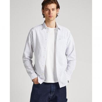 Camisa de hombre Pepe Jeans Crovie regular fit estampada a rayas en blanco
