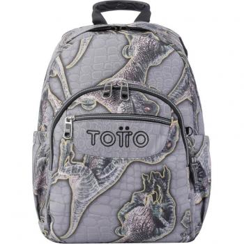 Mochila Escolar Totto Gommas con Estampado de Dinosaurios - Capacidad 15 Litros