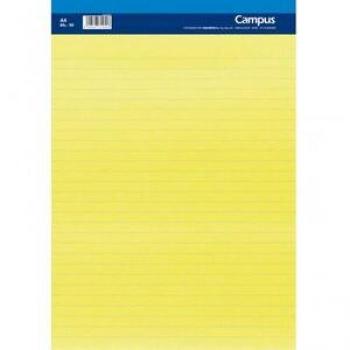 Bloc de notas microperforado rayado A4 80 hojas 60 gr amarillo
