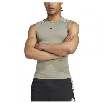 Camiseta sin Mangas para Hombre Adidas TECHFIT Compresión Entrenamiento Plata L