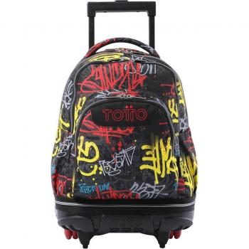 Mochila Totto Ruedas Desmontable Grafiti Gris