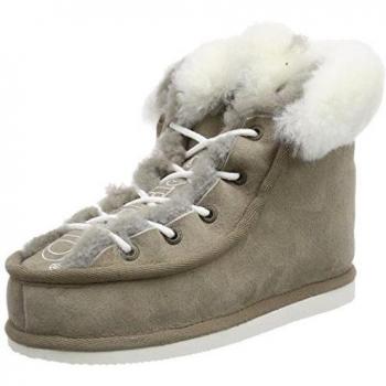 Shepherd CAMILLA SLIPPER - Zapatillas de estar por casa de cuero para mujer, color beige, talla 37