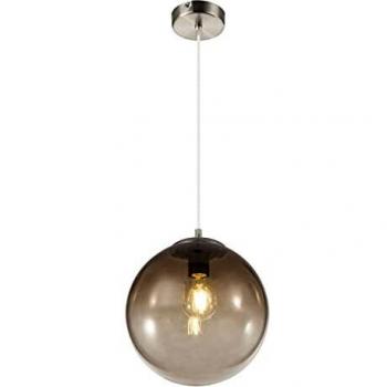 Lámpara Colgante Globo de Cristal Ahumado E27 25 cm