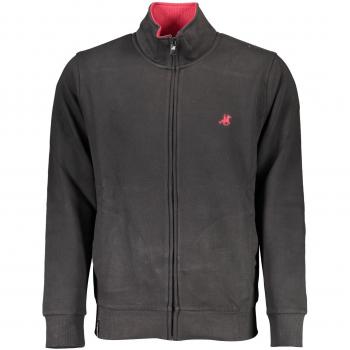 U.S. Polo Assn. Grand Polo Elegant Long-Sleeved Zip Polo Sweatshirt - XL, Black, Male, Embroidered