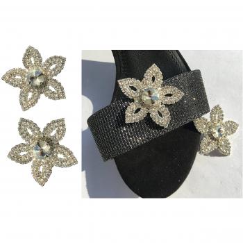 2 pieza Flores reluciente Zapatos clips brillantes Clips purpurina Clip Zapatos Clip LBS06 N Decoración colgante Bodas accessoir brillantes piedras brillantes Bling Bling Botas Bolsos vestido Broche High Heel Clips de Crystal King