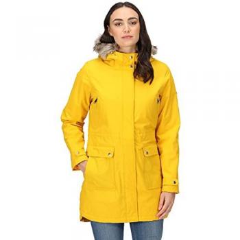 Regatta Women's Waterproof Sabinka Fur Trim Parka Jacket, Insulated, Size 16, Color: Sunset/Pink/Yellow