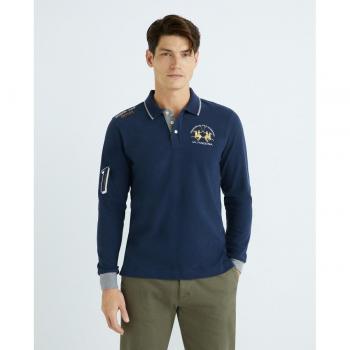 La Martina Blue Cotton Polo Shirt - XXL