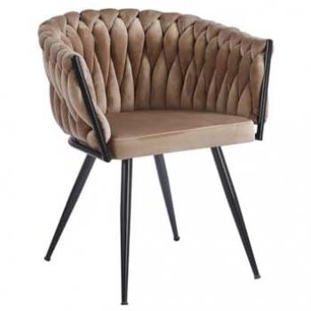 Silla Comedor Widny Black Terciopelo - Champán