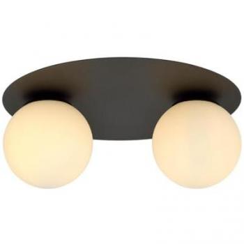 Lámpara de Techo Solar EPIKASA, Acero con Recubrimiento de Polvo y Vidrio, Color Negro y Blanco, Dimensiones 43x19x43 cm