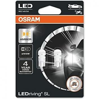 Bombilla LED OSRAM W5W Ámbar para interior, paquete de 2 unidades, sin homologación ECE