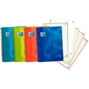 Oxford Cuaderno European Book 4 White&Erase 80 Hojas Pautado con Separador Tapa Plástico Lagoon A4+ Surtido - 5 Unidades