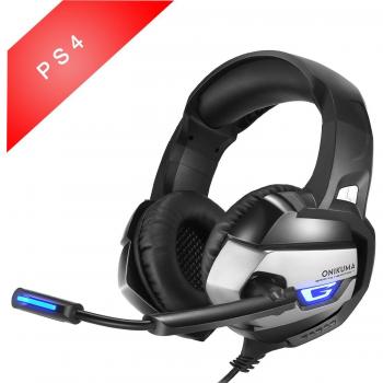 [PS4 Xbox One PC Estéreo Juego Auriculares] MallTEK Gaming Cascos Bajo Profundo Estéreo LED Gaming Headsets con Micrófono, Control de Volumen en Línea para Xbox PS4 PC Portátil Mac iPad iPod