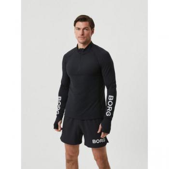 Borg Midlayer Half Zip Pullover - Black, Large