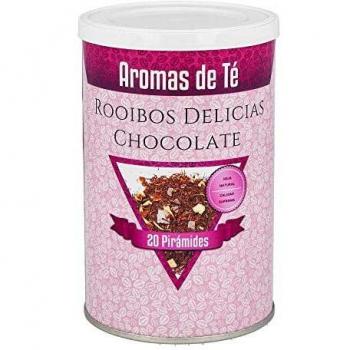 Aromas de Té - Té Rooibos Delicias de Chocolate/Rooibos Anti-Oxidante de Alta Calidad, Rooibos Chocolate 100% Natural en Bolsitas- Cebida Diurética - Muy Agradable y Sabroso - 20 Pirámides