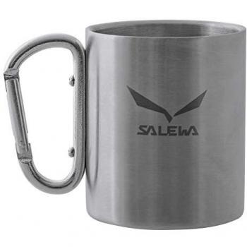 Taza Acero Inoxidable Salewa con Asa Tipo Mosquetón Plateada