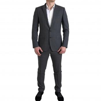 Gray Checkered 2-Piece Single Breasted Suit by Dolce & Gabbana, Size M