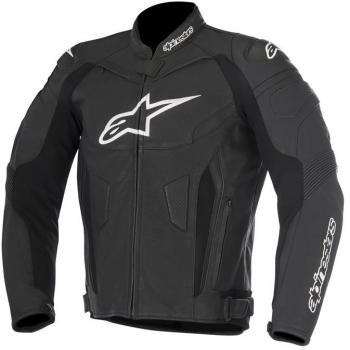 Alpinestars Chaqueta de piel GP plus R V2 para moto con protectores, color negro, talla 50