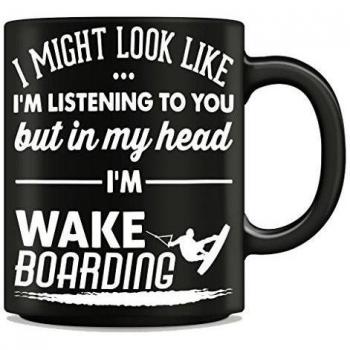 Funny Wakeboarder Taza I Verse como estoy escuchando usted pero en mi cabeza i 'm wakeboarding wakeboarding mug- Idea de regalo a una Wakeboarder Dad, Mum, Brother, hermana, Uncle o para un amigo en cualquier ocasión. Regalo de cumpleaños, Regalo del d