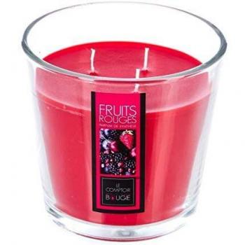 Vela perfumada de frutas rojas - 500g - Tarro de cristal - 3 mechas - Duración 40h