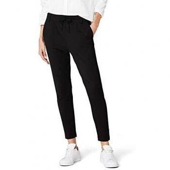 Only Poptrash Life Easy Pant - Women's Casual Trousers, Black, Size XL/34