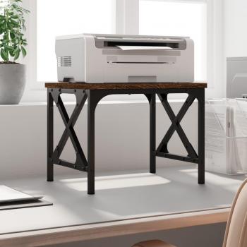 Soporte de Impresora Estante Organizador Madera Ingeniería Roble Sonoma Color Gris, Marrón Roble, Negro - 40x30x31 cm