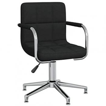 Silla de comedor giratoria de tela negra moderna para oficina, salón, sala de estar y cocina