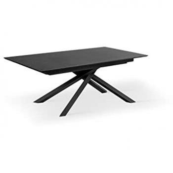 Mesa Extensible de Mármol Negro 170/270x90 cm sobre MDF en HPL