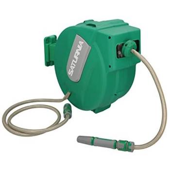 Portamangueras Automático Saturnia de 20 Metros, Enrollador Automático para Jardín, Recogedor de Manguera, Porta Mangueras para Jardín
