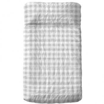 Colcha Básica para Cuna de Bebé HappyFriday Gris 100x130 cm, 100% Algodón Exterior, 100% Poliéster Relleno, Calidad 150
