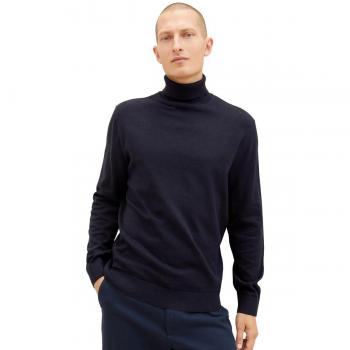 Jersey de hombre en color azul marino con cuello alto