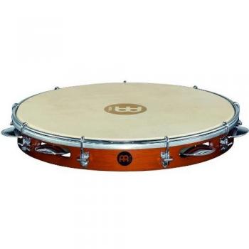 Meinl 12 Chestnut Pandeiro with Traditional Wooden Structure and Chrome Steel Jingles