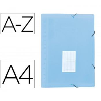 Carpeta Clasificadora con Fuelle Liderpapel Polipropileno DIN A4 13 Departamentos Color Azul