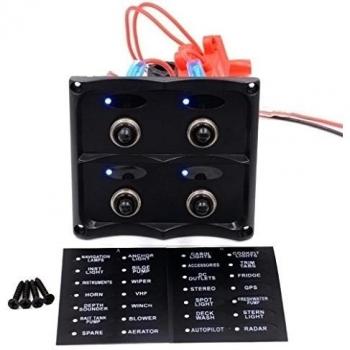 Interruptor, Hansee 4 LED impermeable coche barco Marine LED interruptor Panel disyuntores