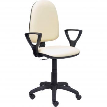 Silla de oficina Ayna similpiel crema con brazos