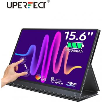 UPERFECT 15.6 Touchscreen Portable Gaming Monitor with 10800mAh Battery and 120Hz Refresh Rate